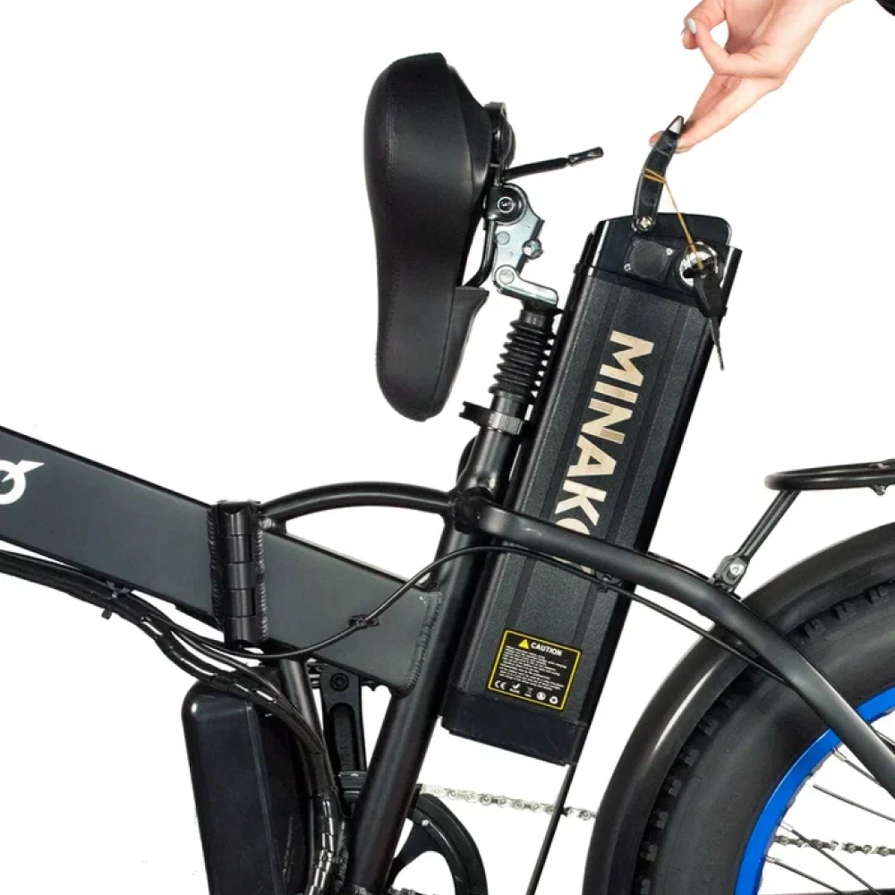 Электровелосипед Minako F10 Dual синий гидравлика 10